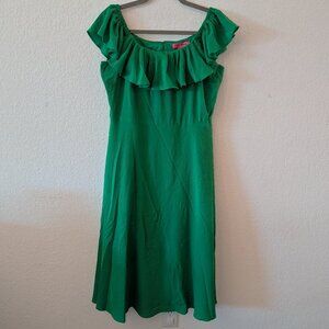 Green ruffled dress